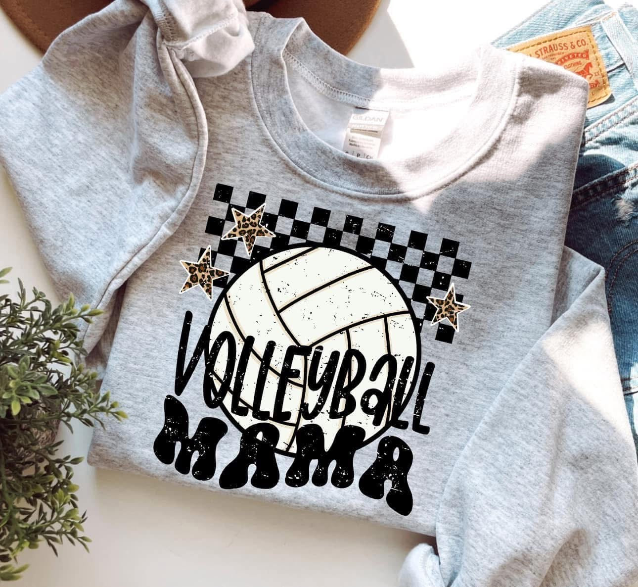 Volleyball Mama Stars Gildan Sweatshirt 18000