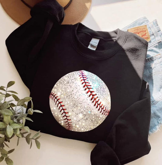 Glitter Baseball Gildan Sweatshirt 18000