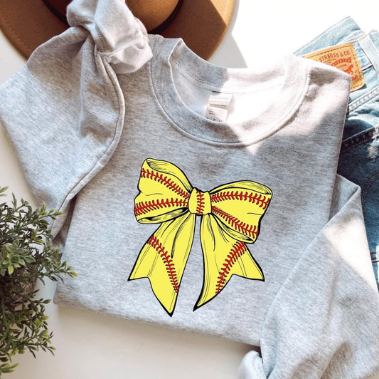 Softball Coquette Bow Gildan Sweatshirt 18000