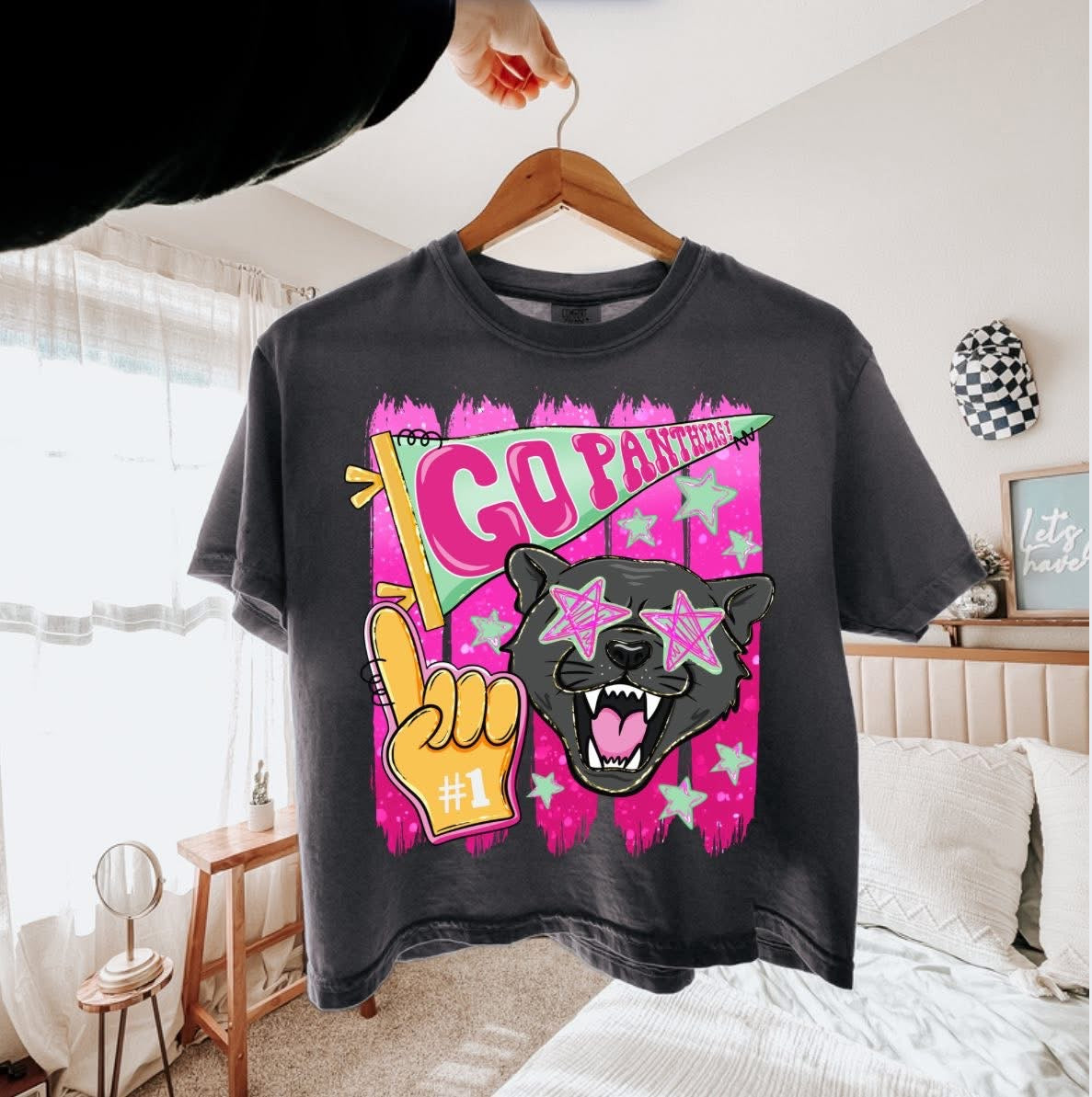 Panther Preppy Fan Mascot Short Sleeve/Comfort Color 1717