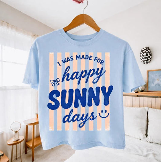 Happy Sunny Days Stripes Short Sleeve/Comfort Color 3023CROP/BOXY