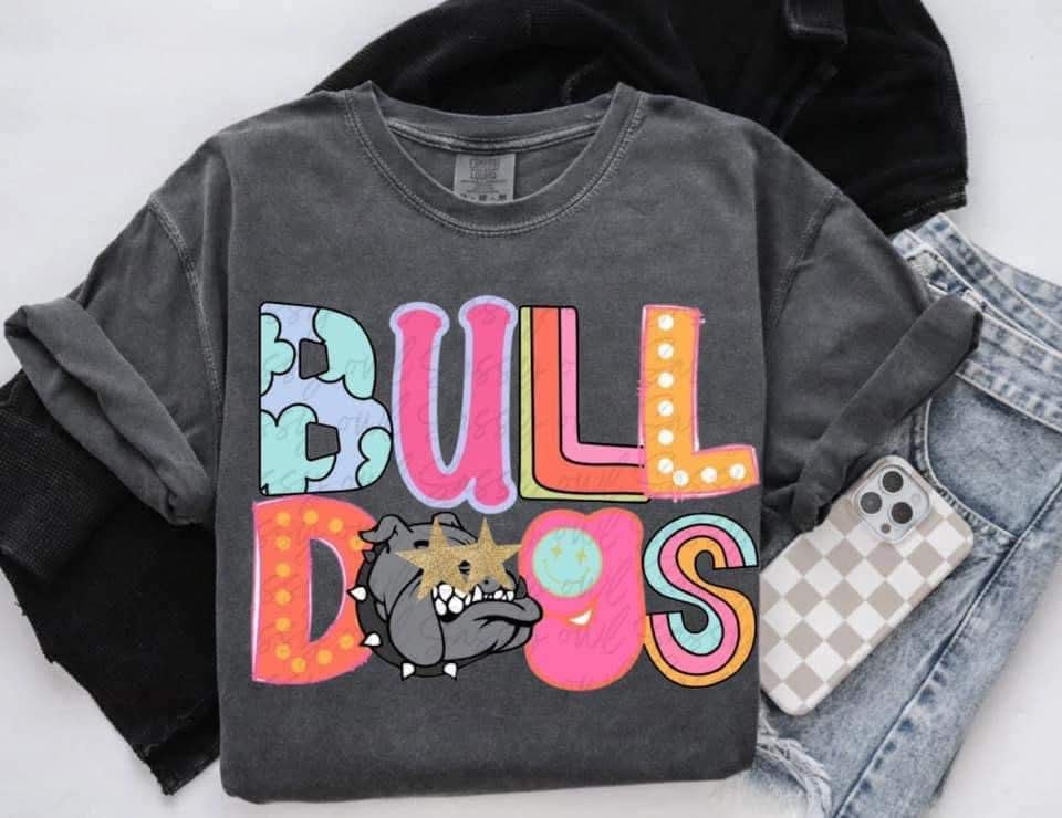 Youth Pastel Bulldogs Short Sleeve / Comfort Color / 9018