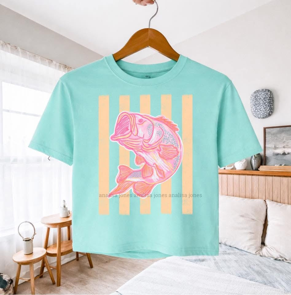 Bass & Stripes Short Sleeve/Comfort Color 3023CROP