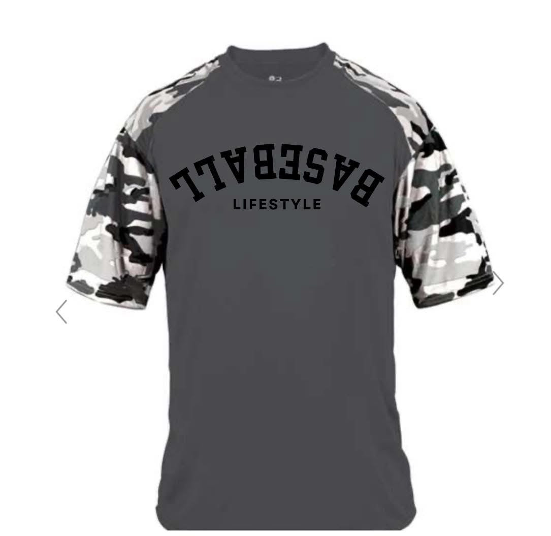 YOUTH Camo Baseball Lifestyle Short Sleeve/Badger/2141