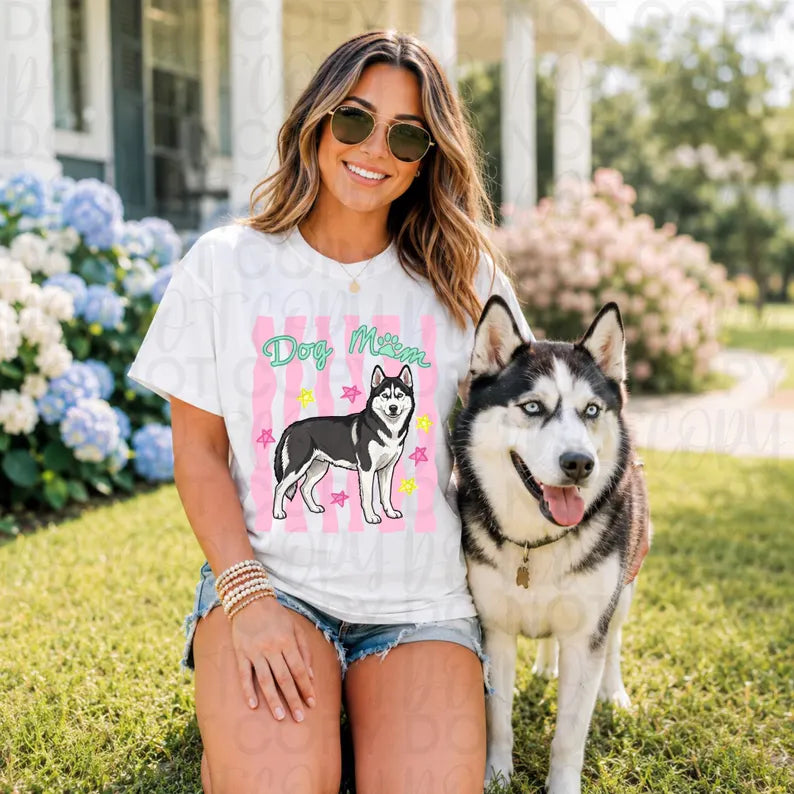 Husky Dog Mom Short Sleeve/Comfort Color 1717