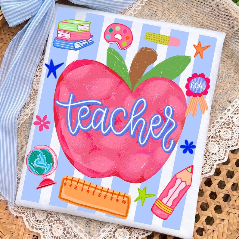 Teacher Apple Short Sleeve/Comfort Color/1717