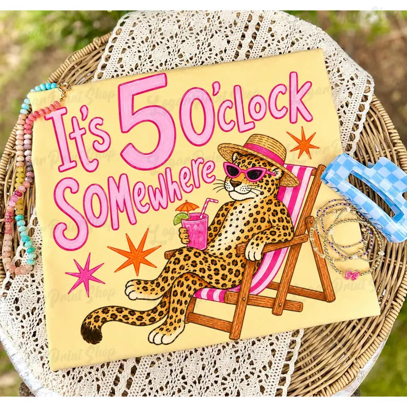 It’s 5 O’clock Somewhere Short Sleeve/Comfort Color 3023 CROP
