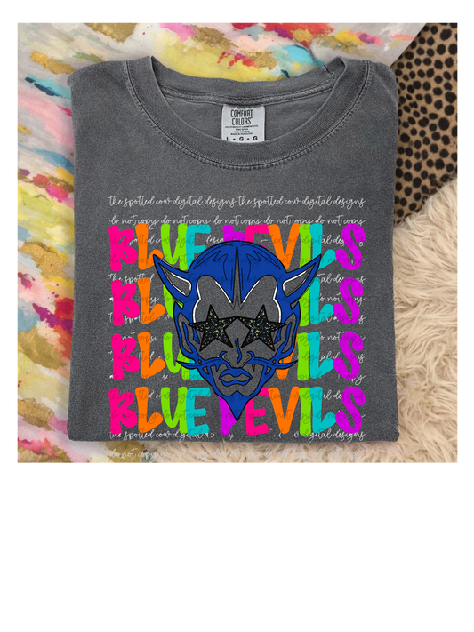 Neon Blue Devil Short Sleeve/Comfort Color/1717