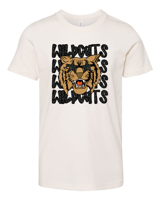 Youth Black Leopard Wildcats Bella Short Sleeve 3001