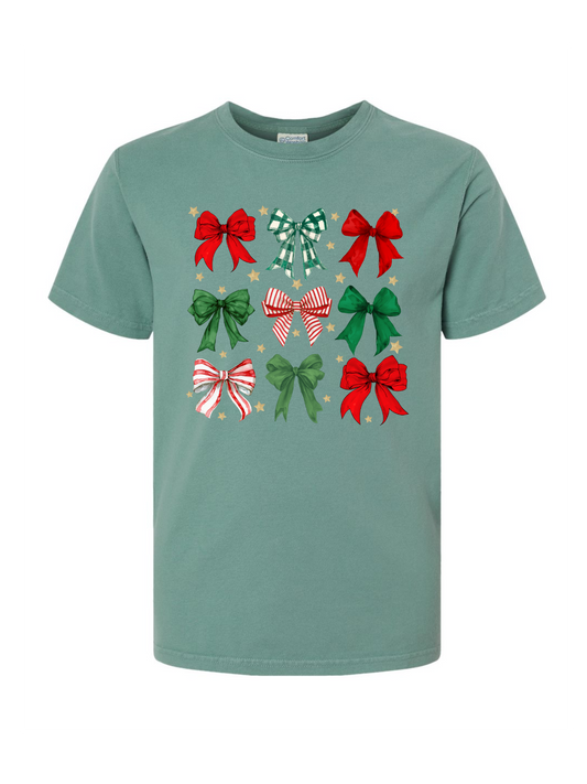 YOUTH Christmas Bows Short Sleeve/Comfort Wash/GDH175