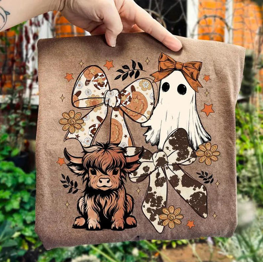 Fall Coquette Ghost & Cow Short Sleeve/Bella/3001