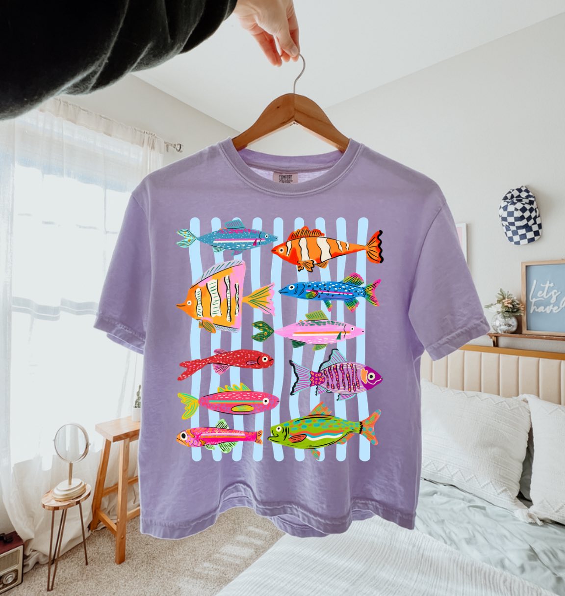 Fishy Stripes Short Sleeve/Comfort Color 3023CL